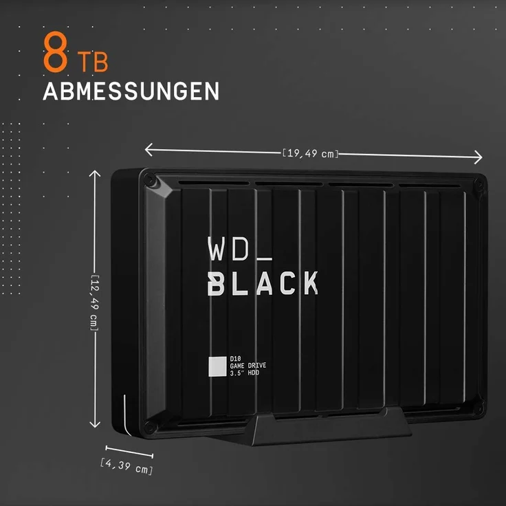 WD_BLACK P10 Game Drive WDBA3A0050BBK - Festplatte - 5 TB - extern (tragbar) - USB 3.2 Gen 1 - Schwarz (WDBA3A0050BBK-WESN) – Bild 2