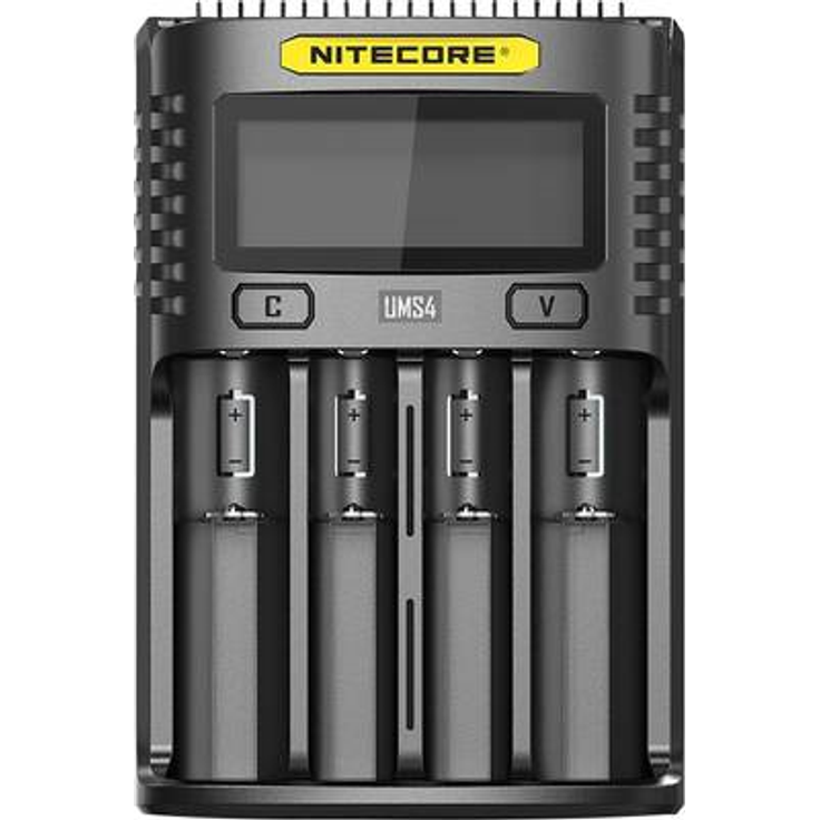 Nitecore Universal Ladegerät UMS4 3000 mA USB Erwachsene Unisex schwarz L 159 x B 107 x H 41