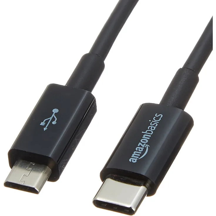 AmazonBasics - Verbindungskabel, USB Typ C auf Micro-USB Typ B, USB 2.0, 0,9 m, Schwarz - Preisvergleich