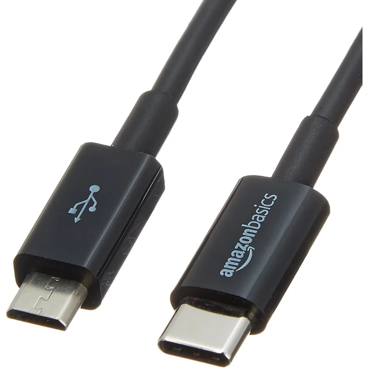 AmazonBasics - Verbindungskabel, USB Typ C auf Micro-USB Typ B, USB 2.0, 0,9 m, Schwarz – Bild 1
