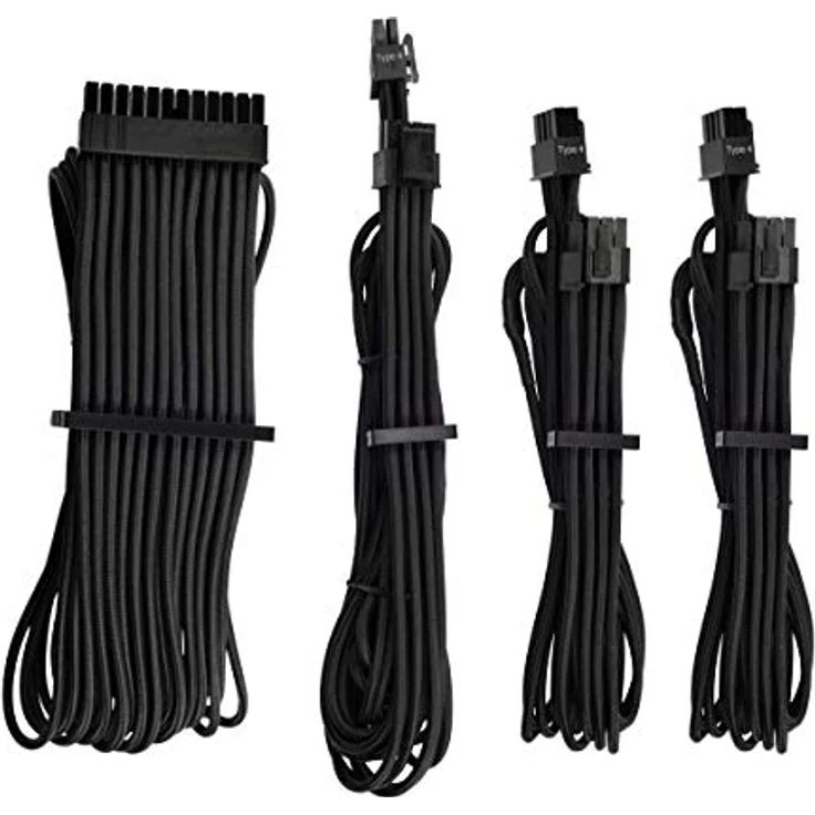Corsair Premium individually sleeved starter kit (Type 4, Generation 4) - Stromkabelkit - Schwarz (CP-8920215) – Bild 1