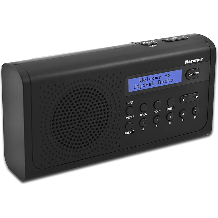 Karcher DAB 2405 tragbares Digitalradio (DAB+ - UKW Radio, Wecker, LCD-Display, Netz-Batteriebetrieb) schwarz – Bild 2