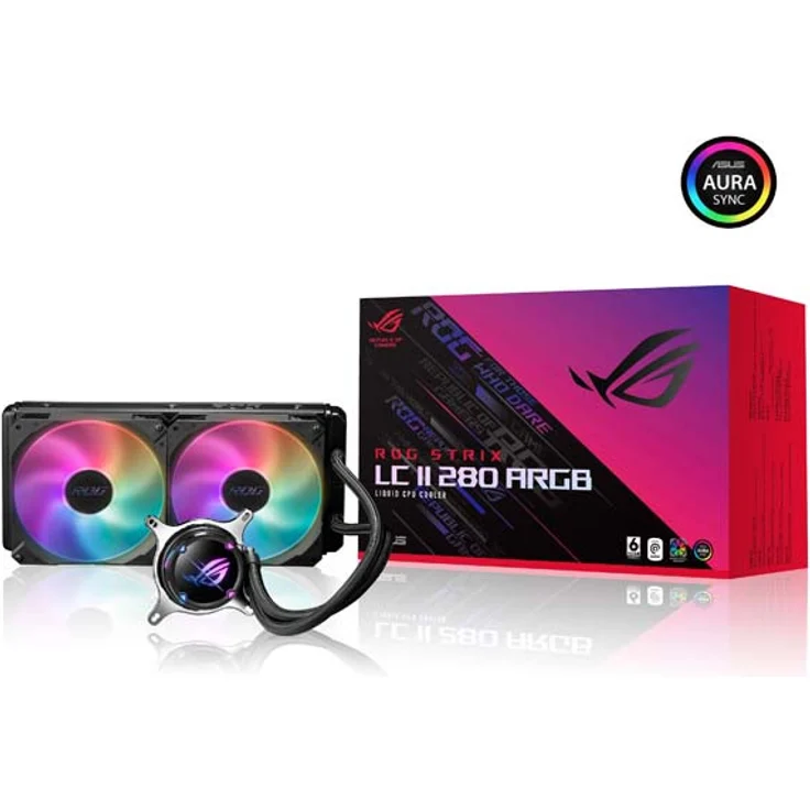 ASUS ROG Strix LC II RGB 280 (2 x 140 mm Lüfter, AIO Wasserkühlung, Aura Sync RGB, mit RGB Lüfter) – Bild 1