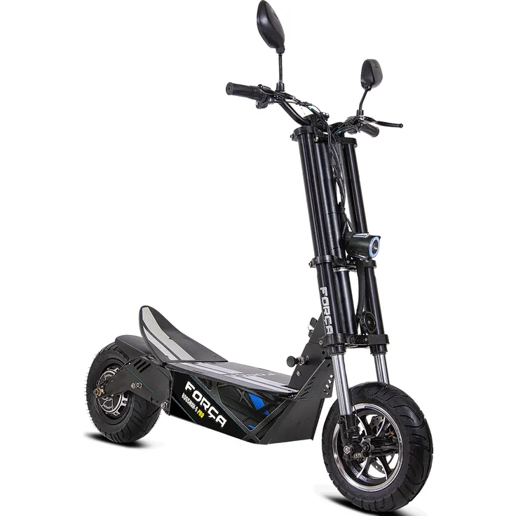 FORCA Bossman-S II E-Scooter, mit Straßenzulassung, Schwarz/Blau, 45 km/h