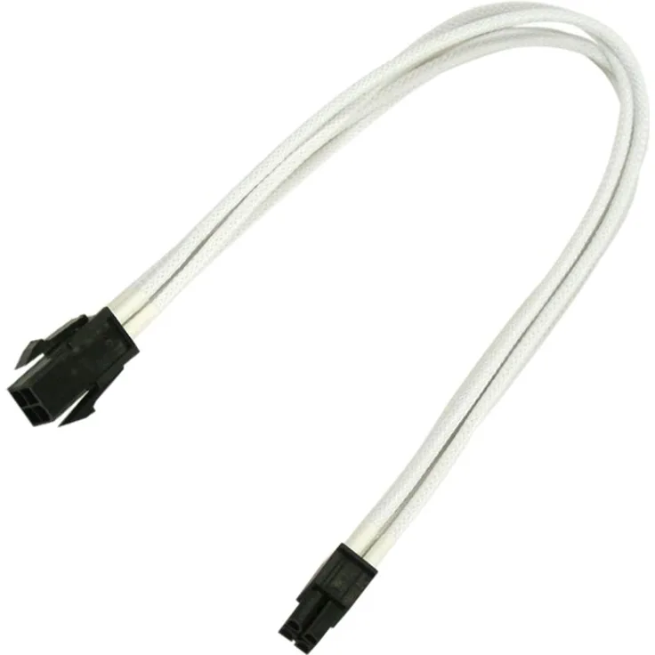 Nanoxia 900400019 4-Pin P4 Verlängerungskabel, 30 cm, Weißer Einzelsleeve