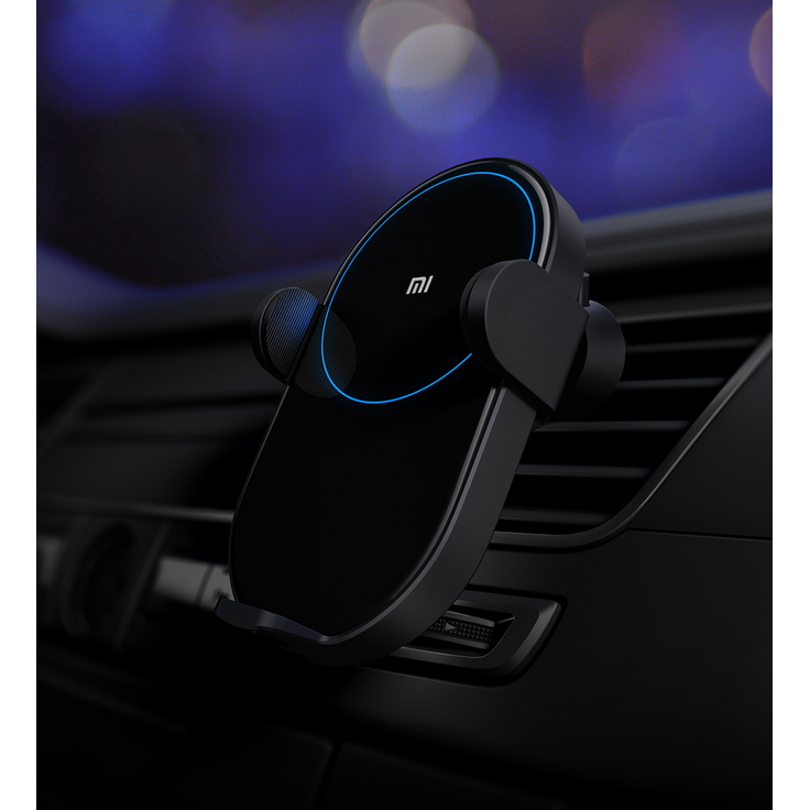 Xiaomi Mi 20 W Wireless Car Charger Qi/EPP Ladepad (Induktionsdistanz bis zu 4 mm, autom. Festklemmen des Smartphones, Smart LED, 27 W Autoadapter, Installation an Lüftungsschlitz oder via Saugnapf), Kfz-Ladegerät, schwarz – Bild 4