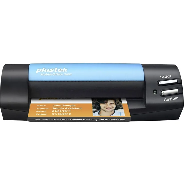 Plustek MobileOffice S602 Visitenkarten-Scanner 1200 x 1200DPI A6 schwarz, blau ? (104,9 x 500 mm, 1200 x 1200 DPI, 48 bit, 24-48 bit, 8-16 bit, 1 bit)