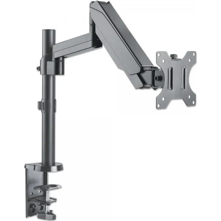 Manhattan 461580 Universal-Halterung mit Gasdruckfeder für einen Monitor Halterungsarm mit Gasdruckfeder und Kugelgelenk, geeignet für einen Monitor von 17'' bis 32'' und bis zu 8 kg schwarz