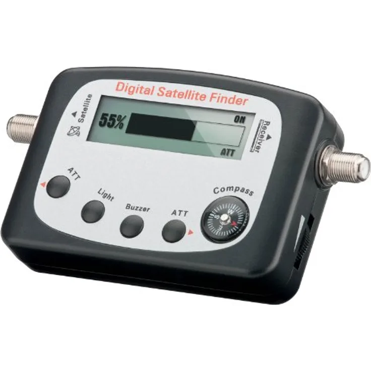 Goobay Digitaler Satelliten Finder LCD-Anzeige mit Kompass und Ton inkl. F-Anschlusskabel