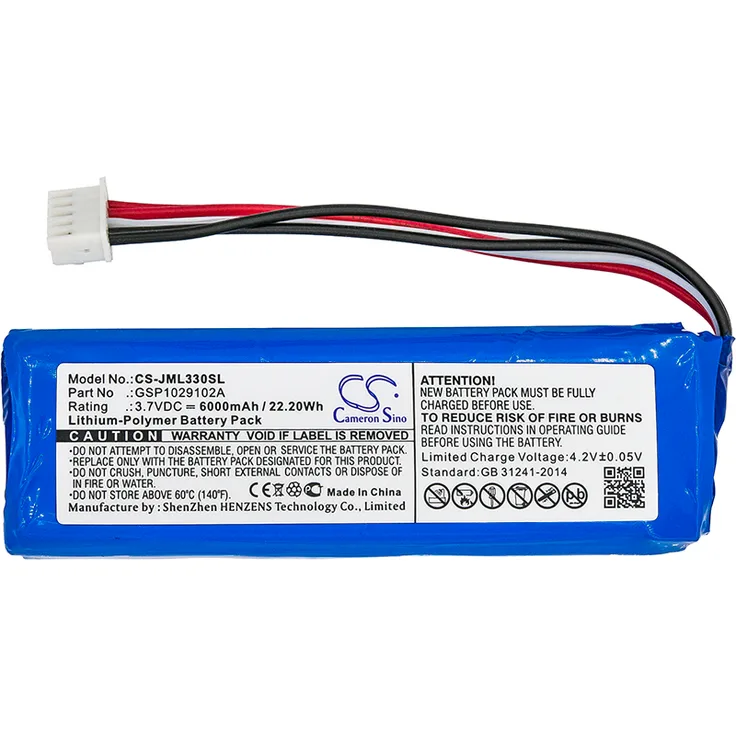Ersatzakku - CS-JML330SL - JBL Charge 3 - GSP1029102A - 3,7 Volt 6000mAh Li-Polymer