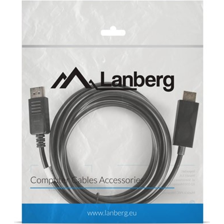LANBERG Cable DisplayPort - HDMI M/M 3M black (CA-DPHD-10CC-0030-BK)