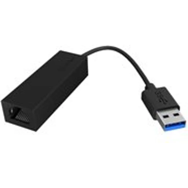 ICY BOX USB LAN Adapter, USB 3.0 zu Gigabit Ethernet Netzwerkadapter, 1000 Mbit-s, Status LED, Schwarz