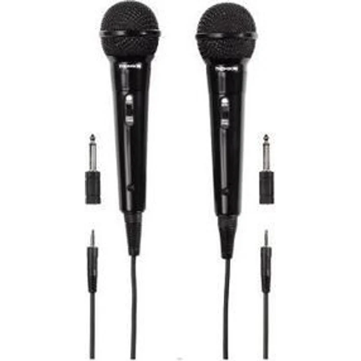 Thomson M135D 2x Dynamisches Mikrofon (Doppelpack, Nierencharakteristik, 3,5 mm Klinkenstecker, Kabellänge 3 m) schwarz – Bild 1