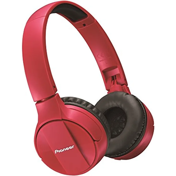 Pioneer SE-MJ553BT Bluetooth On-Ear-Kopfhörer (faltbar, Headset & Mic für Android, Windows und Apple Smartphones, lange 15 Stunden Akkulaufzeit) Rot