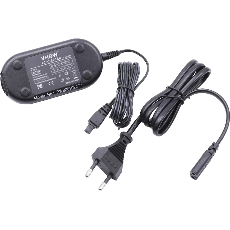vhbw Kamera-Netzteil Netzkabel passend für Panasonic HDC-HS20, HDC-HS200, HDC-HS300, HDC-HS700 Kamera, Digitalkamera, DSLR, 2m