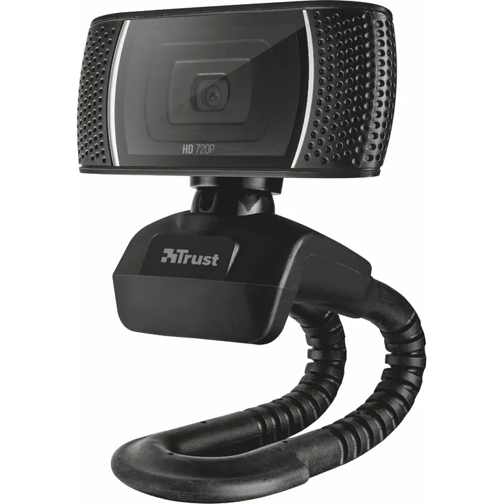 Trust Trino HD Webcam mit Mikrofon für PC/Mac, 1280x720, 30 FPS, Streaming, Zoom, Skype, Teams, Google Meet