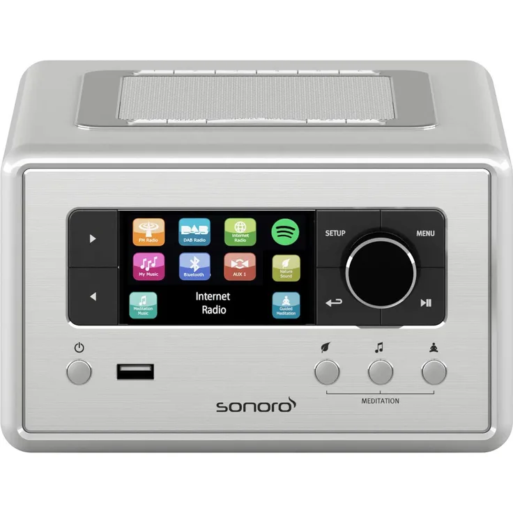Sonoro Relax Internetradio mit Bluetooth, WLAN, TFT-Display, Wecker, silber - Preisvergleich