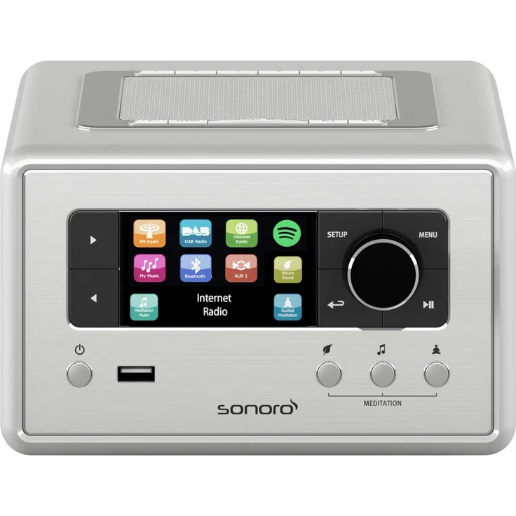 Sonoro Relax Internetradio mit Bluetooth, WLAN, TFT-Display, Wecker, silber - Preisvergleich – Bild 1