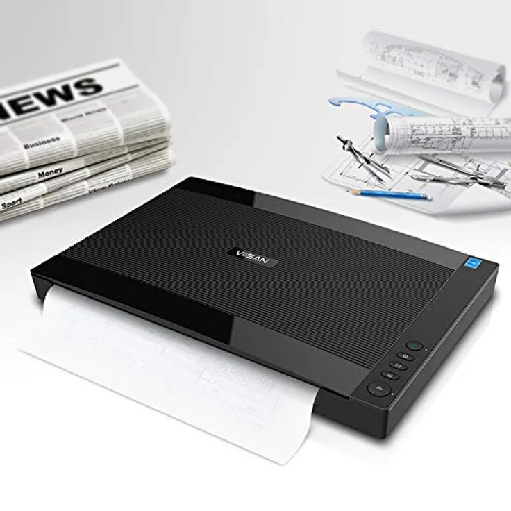 Home Office-Viisan VF 3240, Flachbettscanner DIN-A3. Max. Auflösung 2400x2400 DPI. inkl. ViiScan Software für Bildbearbeitung und OCR Texterkennung. Kompatibel mit Windows. Treiber für Mac Software.