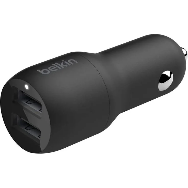 Belkin USB-Kfz-Ladegerät, 24 W, mit 2 Anschlüssen (Boost Charge Dual-Port Kfz-Ladegerät, 2-Port USB-Auto-Ladegerät) iPhone Kfz-Ladegerät, Android Kfz-Ladegerät – Bild 1