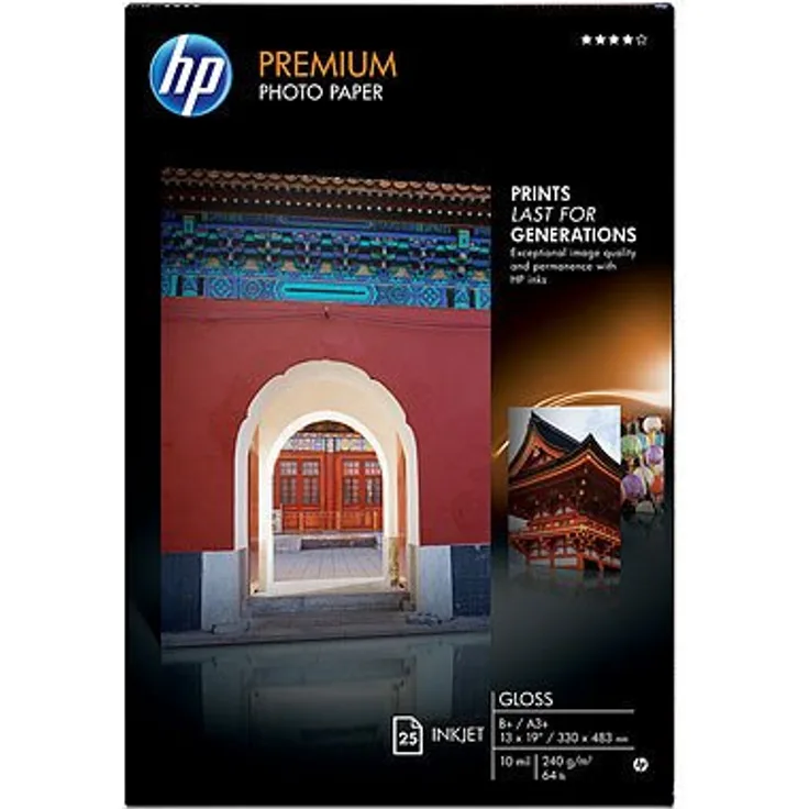 Zebra HP Premium Glossy PhotoPaper 25sht A3+