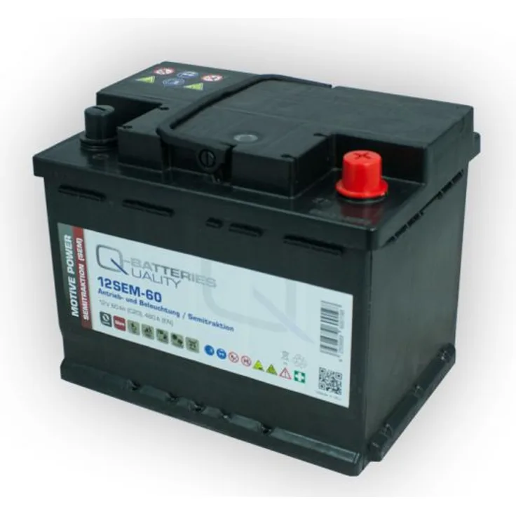 Q-Batteries 12SEM-60 12V 60Ah Semitraktionsbatterie