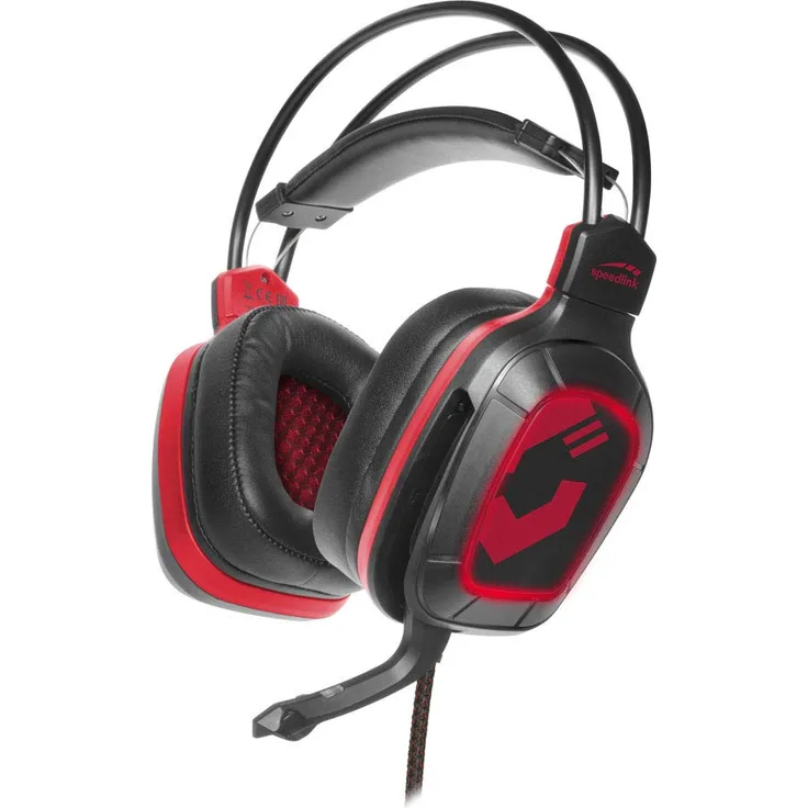 Speedlink DRAZE Gaming Headset - Gaming-Headset für den PC mit LED Beleuchtung - USB- und Klinkenstecker, schwarz