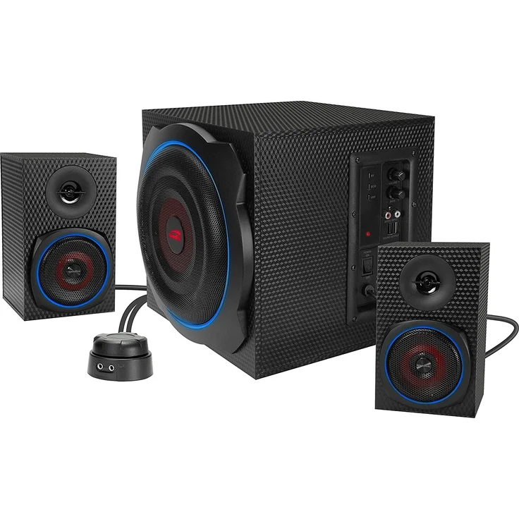 Speedlink GRAVITY CARBON RGB 2.1 Subwoofer Lautsprechersystem - 120W Peak-Power, Bluetooth-Verbindung zum Smartphone-Tablet - schwarz Subwoofer schwarz – Bild 2