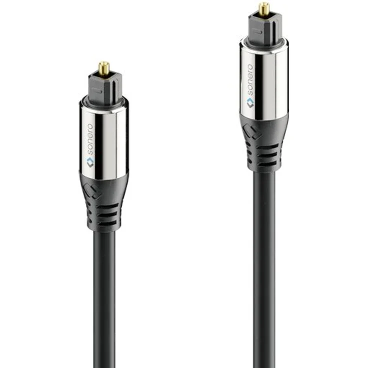 sonero Premium optisches Toslink Kabel, 10,0m, vergoldete Kontakte, schwarz – Bild 1