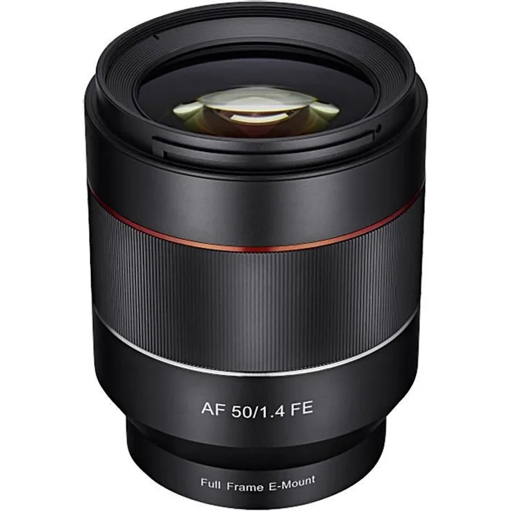 Samyang 50-1,4 Objektiv DSLR Autofokus Sony E Vollformat Fotoobjektiv Lichstärke F1.4, Porträtobjektiv NiftyFifty Objektiv schwarz
