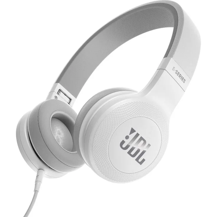 JBL E35 On-Ear Leicht Kopfhörer im Faltbaren Design mit 1-Tasten-Fernbedienung und Abnehmbarem Mikrofonkabel - Weiß