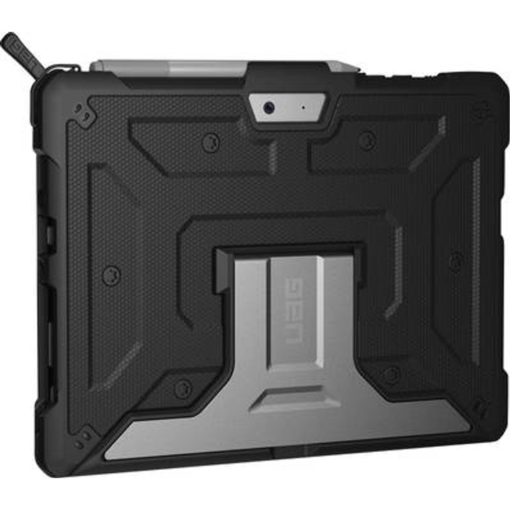 Urban Armor Gear Metropolis Schutzhülle für Microsoft Surface Go - schwarz [Microsoft Zertifiziert I TypeCover Kompatibel I Surface Pen Halter I Stoßfest I Standfunktion] - 321076114040