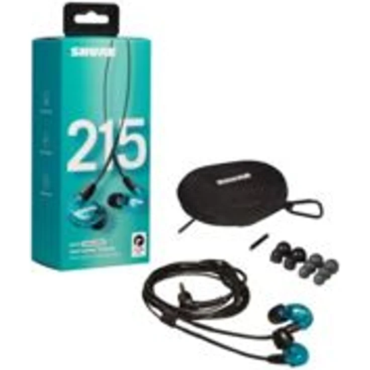 Shure SE215SPE-EFS Professional Over the Ear Earphones, Sound Isolating with Single Dynamic MicroDriver, Clear Sound + Deep Bass, 3.5mm Cable - Blue – Bild 1
