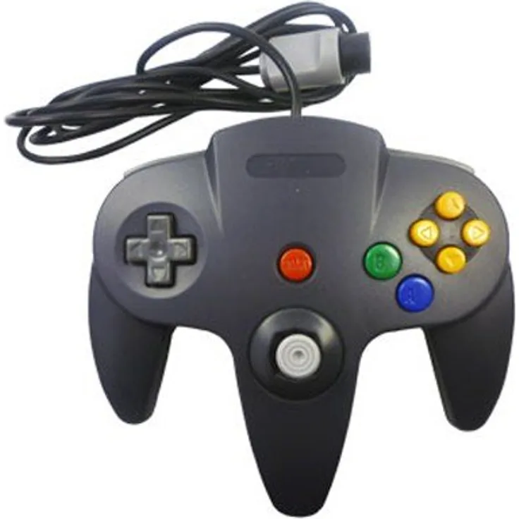 Eaxus N64 Controller - Gamepad für Nintendo 64, Schwarz