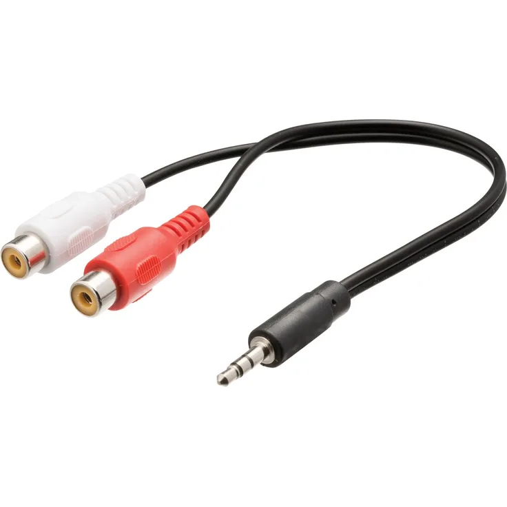 Valueline VLAP22250B02 - Stereo-Audiokabel - 3,5 mm Klinkenstecker auf 2x RCA Buchse - 20cm