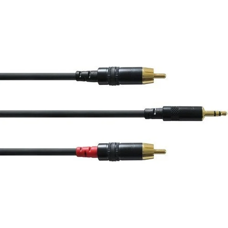 CORDIAL Stereo Miniklinke Stereokabel Y - 2 Cinch 3 m – Bild 1