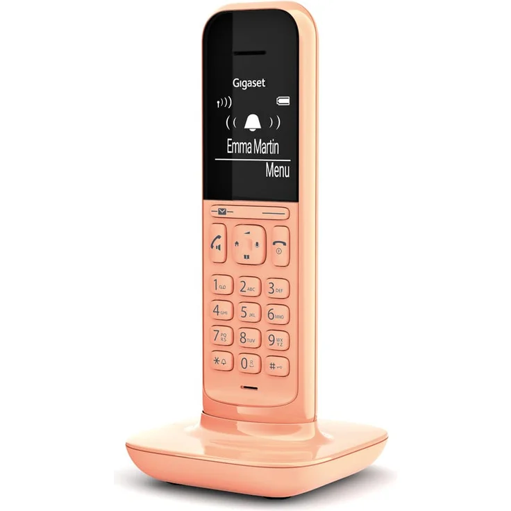 Gigaset CL390HX Universal Mobilteil, Design Telefon, geeignet für FRITZ!Box und HD Voice Freisprechfunktion, schnurloses DECT Telefon mit großem Grafik Display, Cantaloupe, VoIP-Telefon, orange – Bild 8
