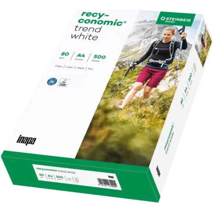 INAPA Recyconomic TrendWhite Druckerpapier 80er Weisse A4 500 Blatt 80g/m 100% recycelt - Preisvergleich – Bild 1