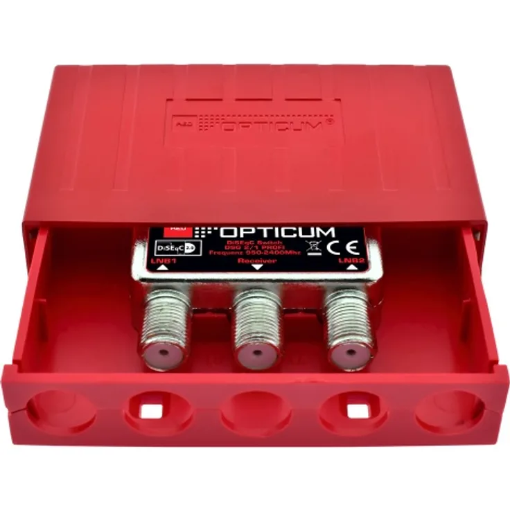 Opticum PROFI DiSEqC Schalter 2/1 2-1 Switch Sat Verteiler Wetterschutz 2 Satell