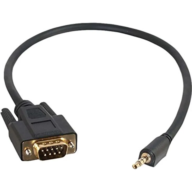 C2G 0.5m DB9-3.5mm m-m Schwarz - Kabelschnittstellen-Gender-Adapter (DB9, 3.5mm, Male Connector-Male Connector, 0,5 m, Schwarz)