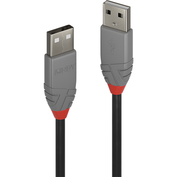 LINDY 36690 0.2m USB 2.0 Typ A Kabel, Anthra Line Anthrazit - Preisvergleich – Bild 1