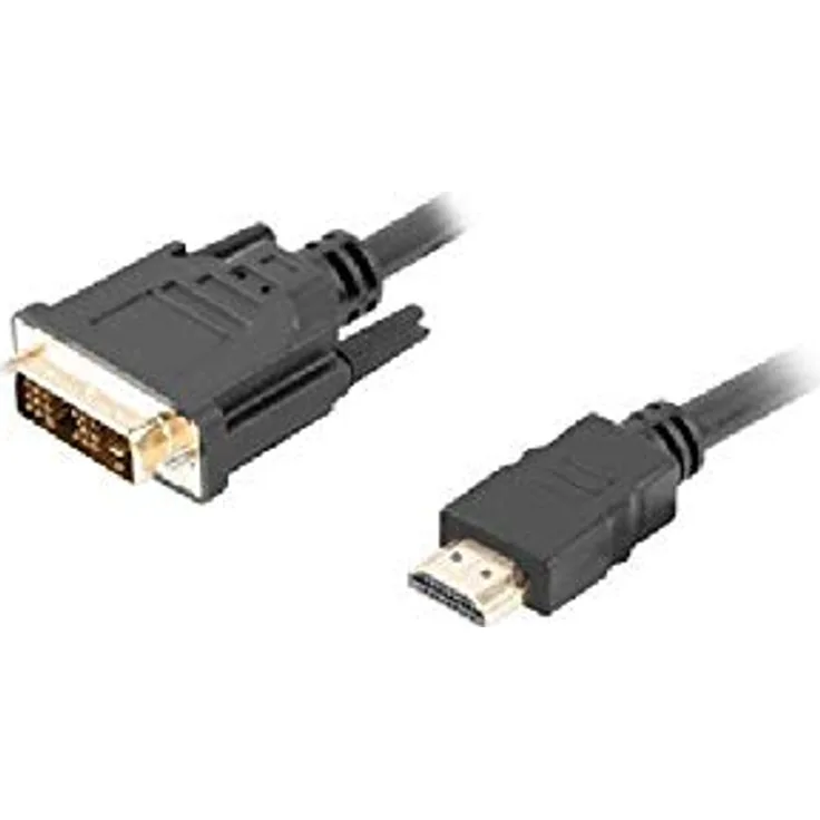 Kabel Lanberg CA-HDDV-10CC-0018-BK (HDMI M - DVI-D (18 + 1) M, 1,8 m, kolor czarny) (CA-HDDV-10CC-0018-BK)