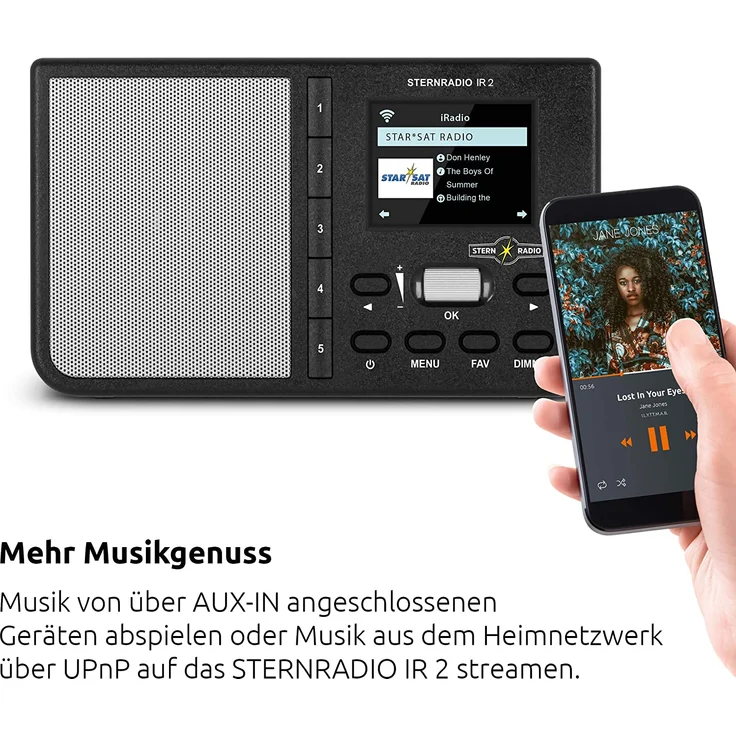 TechniSat STERNRADIO IR 2 Internetradio mit WLAN, Wecker, TFT-Display, schwarz – Bild 4
