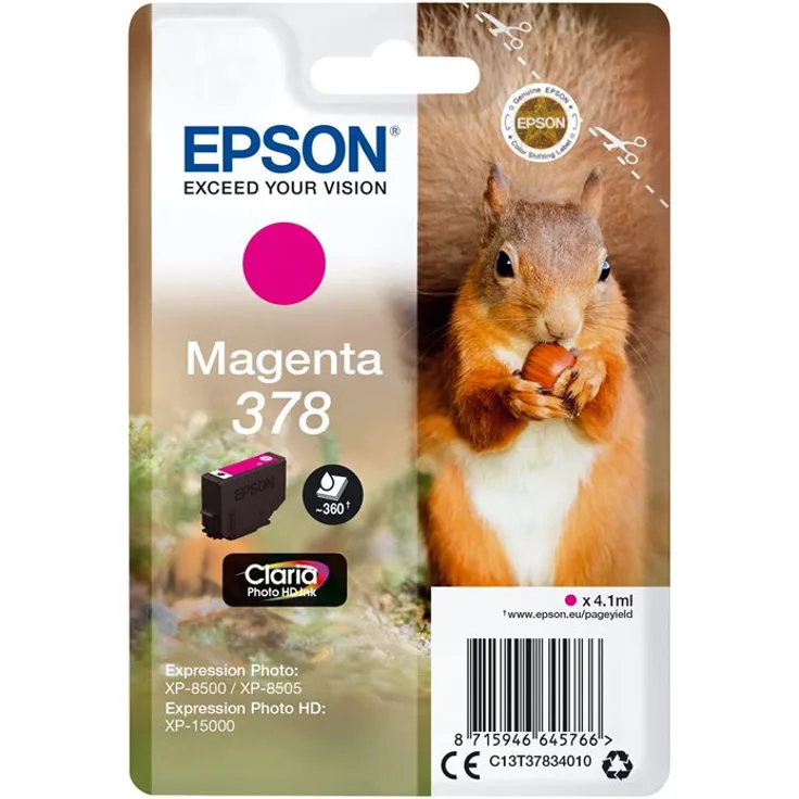 Epson 378 4.1 ml 360 Seiten magenta Tintenpatrone – Tintenpatronen (Epson, magenta, Expression Photo xp-8500, xp-8505 Expression Photo HD xp-15000, 4,1 ml, 360 Seiten)