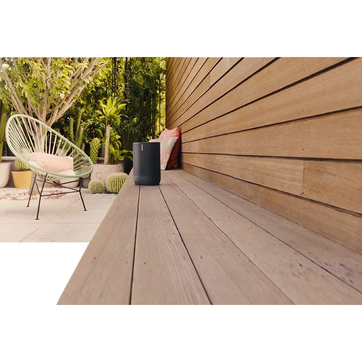 Sonos Move Multiroom-Lautsprecher mit Alexa, Google Assistant, wetterfest, stoßfest, geeignet für Indoor, Outdoor, schwarz – Bild 8