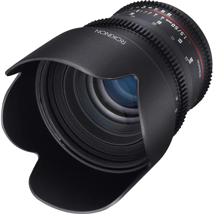 Rokinon Cine DS 50mm T1.5 AS IF UMC Full Frame Cine Objektiv für Canon EF Kameras, Sony E, schwarz, Full-Size