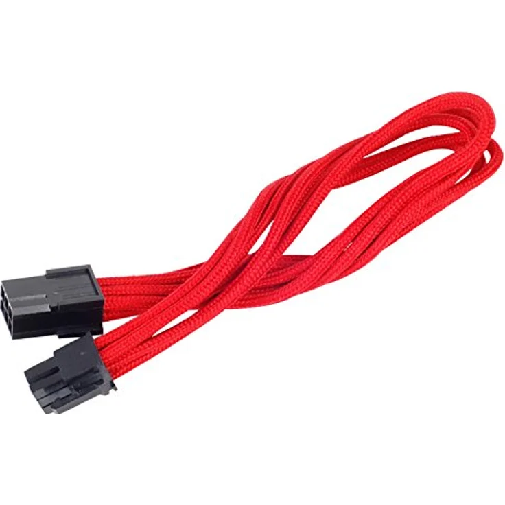 SilverStone SST-PP07-IDE6R - Netzteil-Verlängerungskable 25cm 6pin auf PCI-E 6pin, rot - Preisvergleich – Bild 1