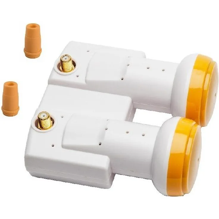 ARLI, Monoblock Twin LNB 0,1 dB mit eingebautem DiSEqC Schalter 6,2 Grad für Astra 19,2 + Hotbrid 13 Monoblock-LNB (für 2 Teilnehmer, inkl. Wetterschutz für F Anschlüsse - 2 Teilnehmer)