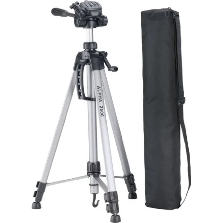Cullmann ALPHA 2500 Stativ mit 3-Wege-Kopf (2 Auszüge, Gewicht 1277g, Tragfähigkeit 2,5 kg, 165cm Höhe, Packmaß 67cm) – Bild 4