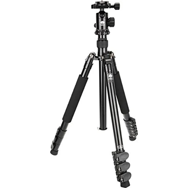 Sirui ET-1004-E-10 Easy Traveler Dreibeinstativ (mit E-10 Kopf, Aluminium, Höhe: 139 cm, Gewicht: 1,3 kg, Belastbarkeit: 8 kg, mit Tasche und Gurt) schwarz – Bild 1